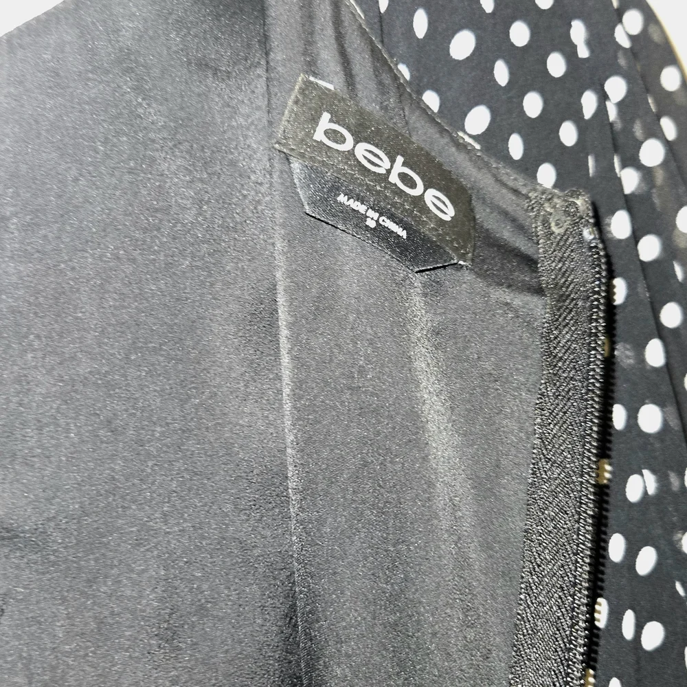 bebe Black and White Polka Dot Mini Dress - Picture 6 of 7